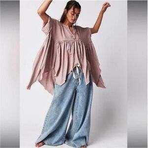 Sugar Rush babydoll top by We The Free from Free People in Mauve medium